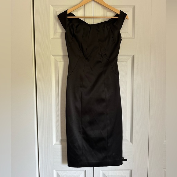 Eliza J Off Shoulder Black Cocktail Dress - Picture 2 of 8